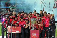 Sydney Sixers celebrate winning the CLT20 title in 2012. Source: Getty